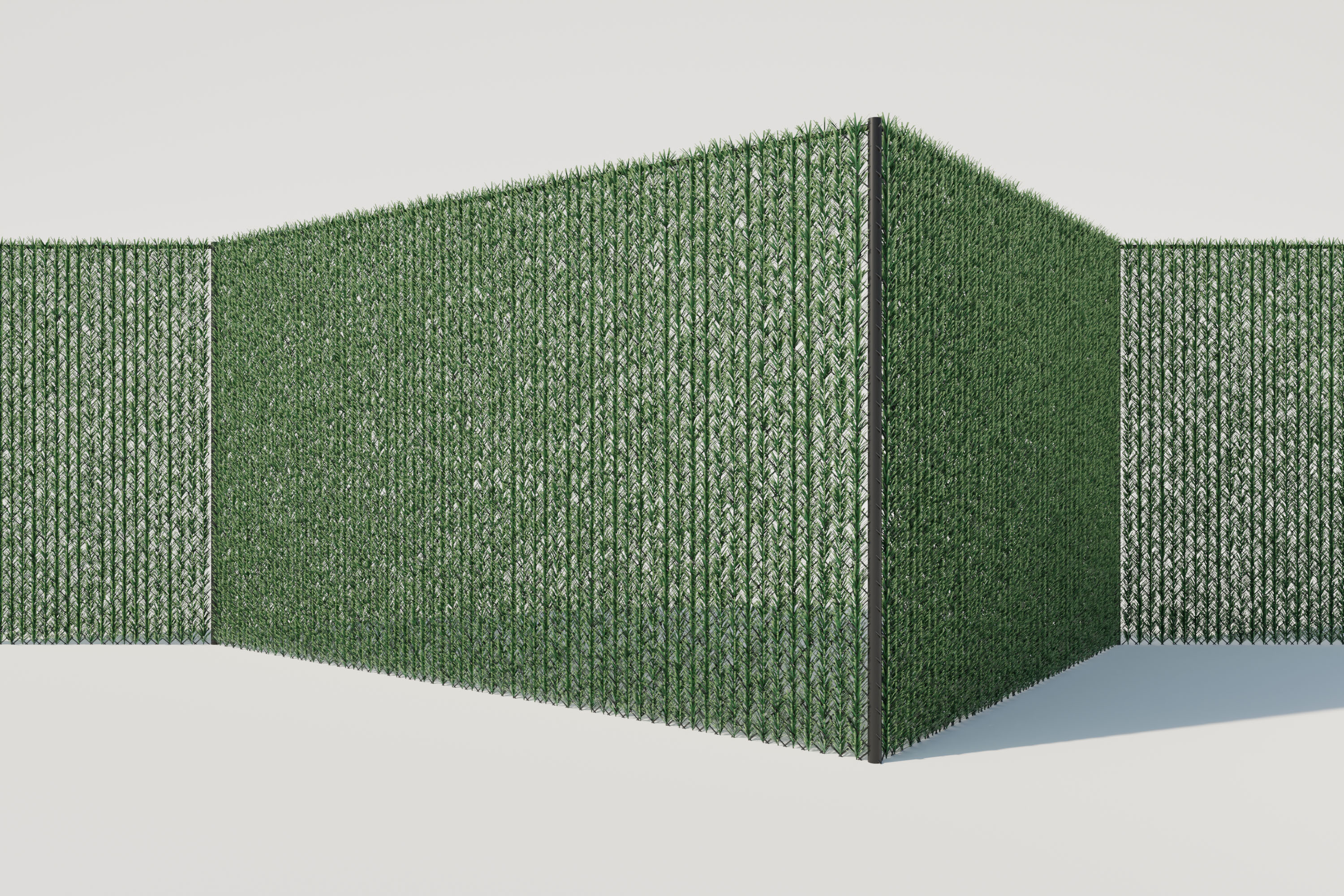 Procedural Chain Link Fence with Faux Hedge Slats Blender Market
