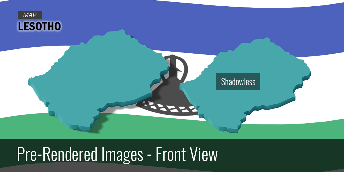 Lesotho Map (3D + Prerendered Images) Blender Market