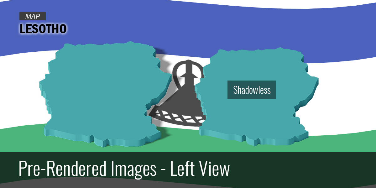 Lesotho Map (3D + Prerendered Images) Blender Market
