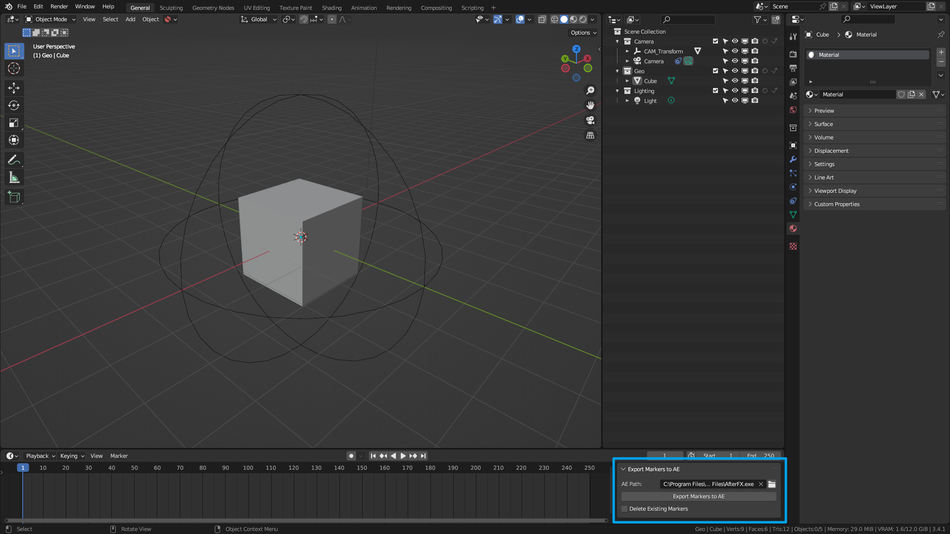 Blender Markers to AE Blender Market