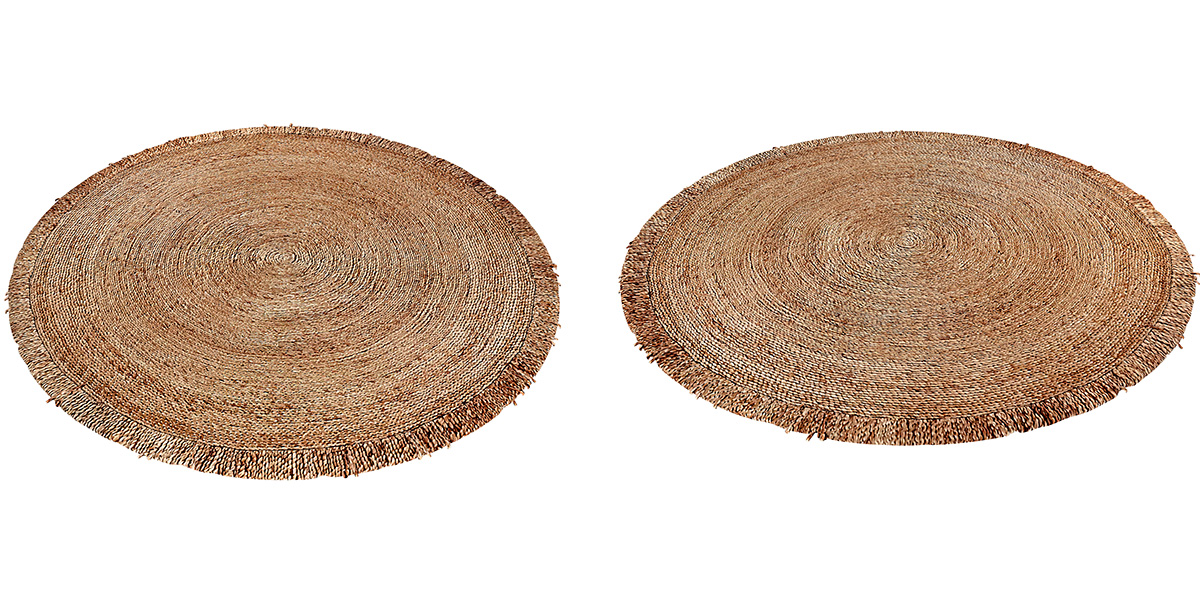 Aftas Hand Woven Jute Braided Rug Round Natural Blender Market