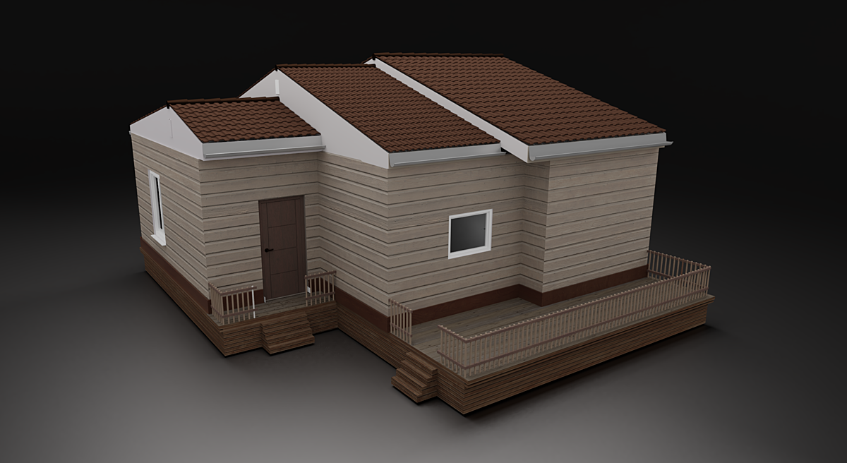3D Simple House model Blender Market
