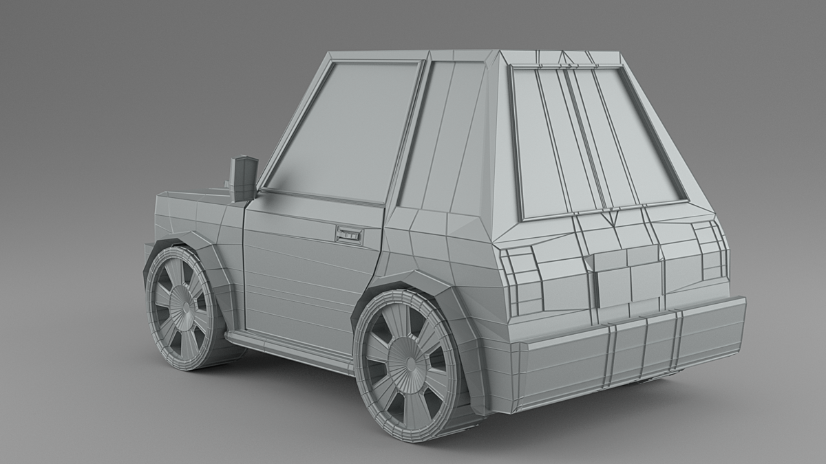Low poly Car model 3D Blender Market