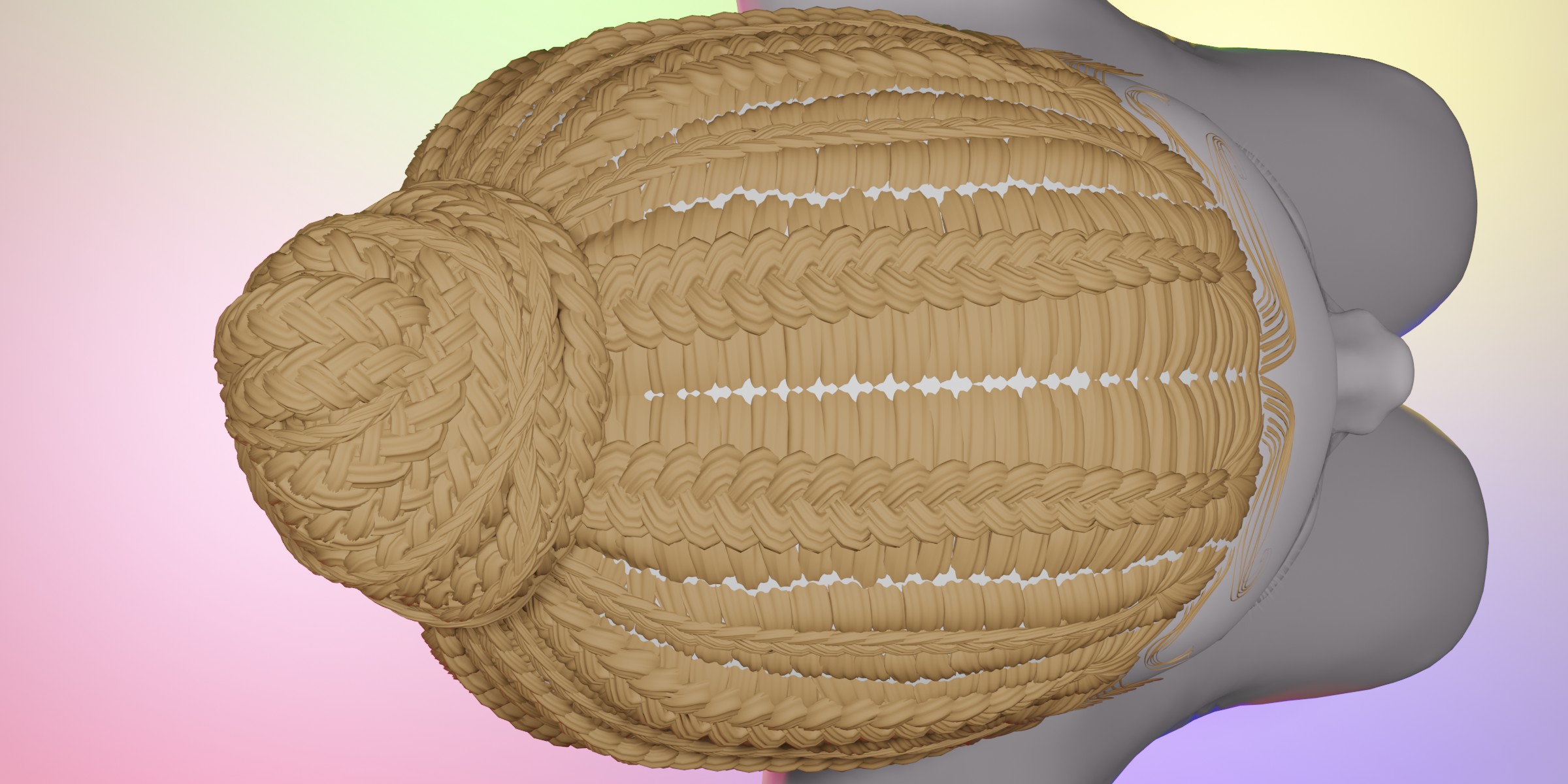 Cornrow Bun Hairstyle - Blender Market