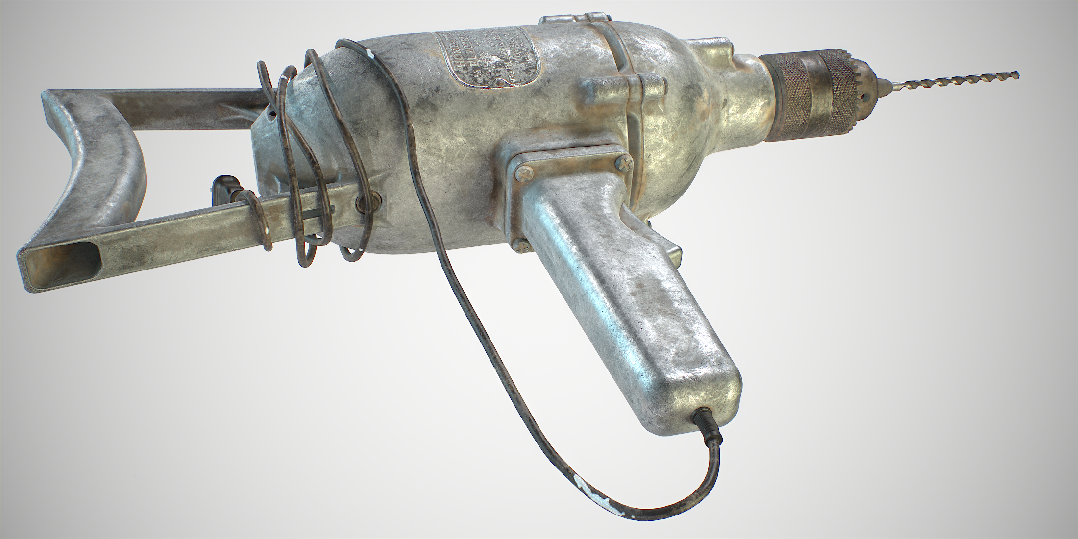 Vintage Electric Drill PBR Blender Market