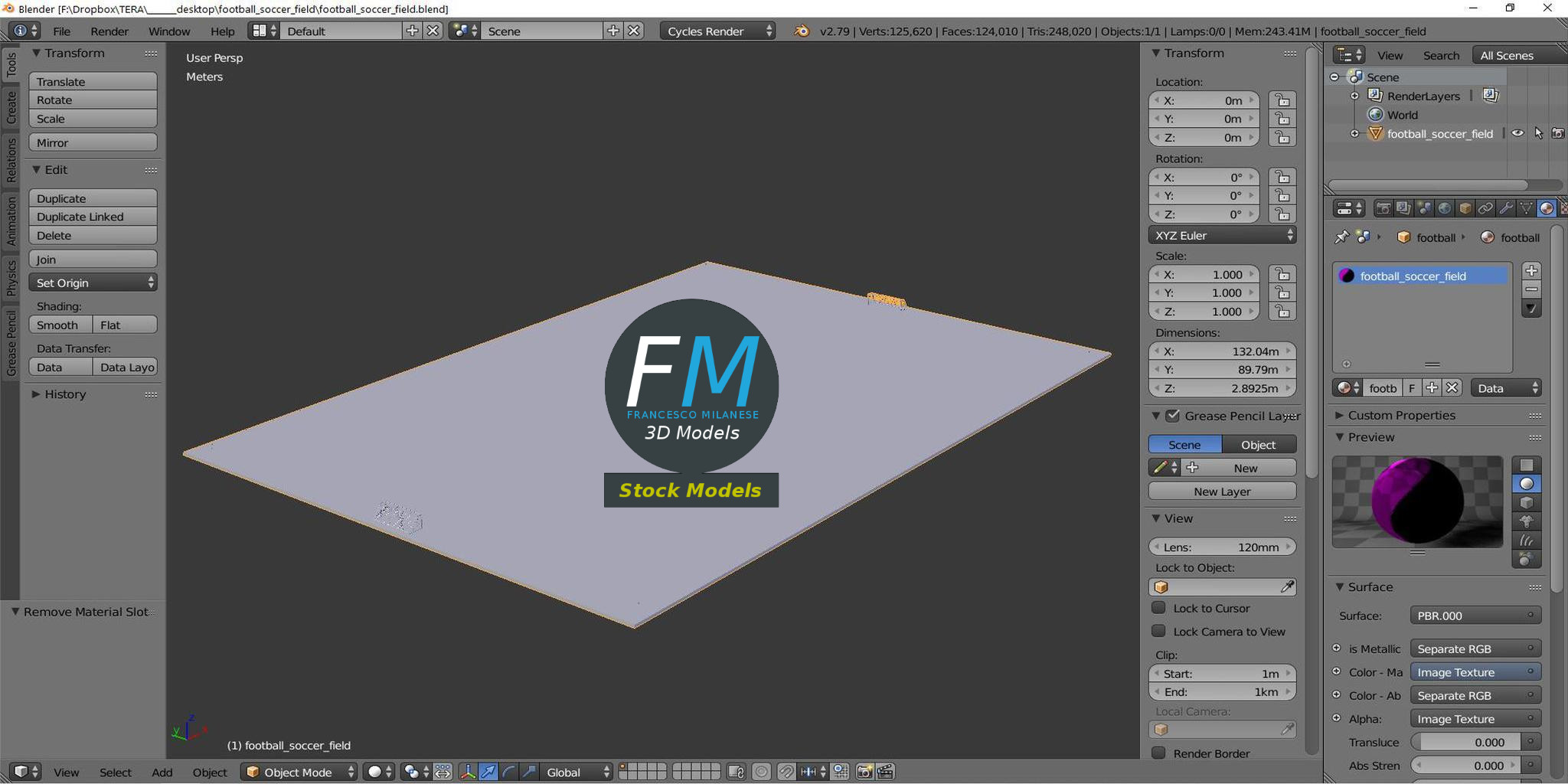 Football soccer field - Blender Market