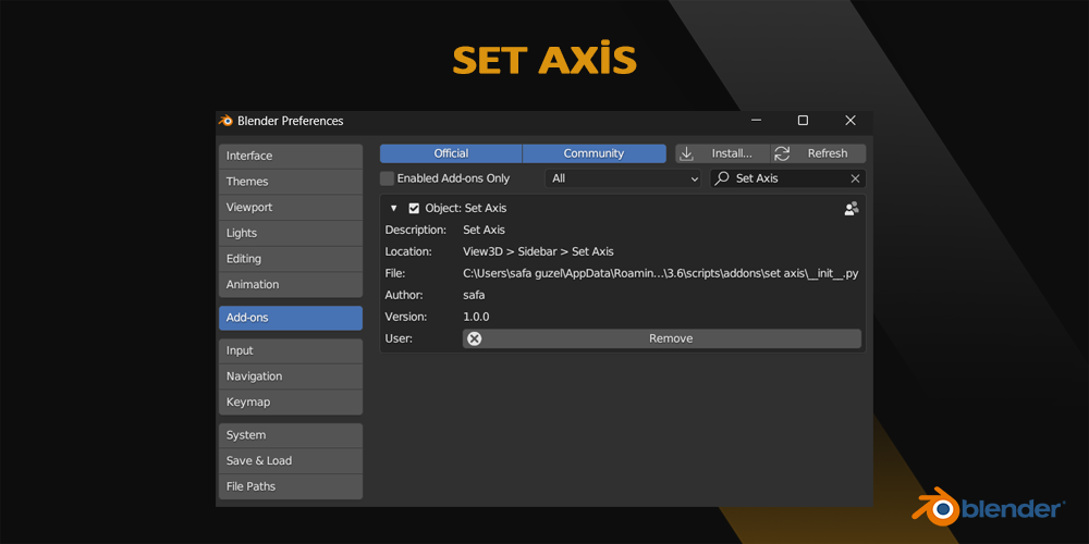 Set Axis - Blender Market