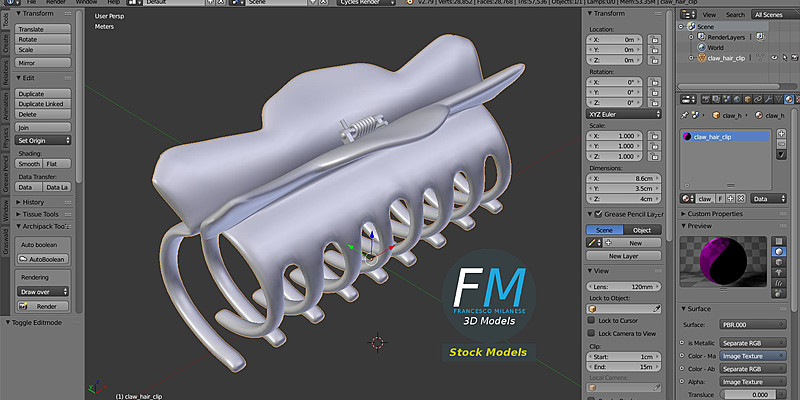 Claw hair clip Blender Market Claw hair clip Blender Market