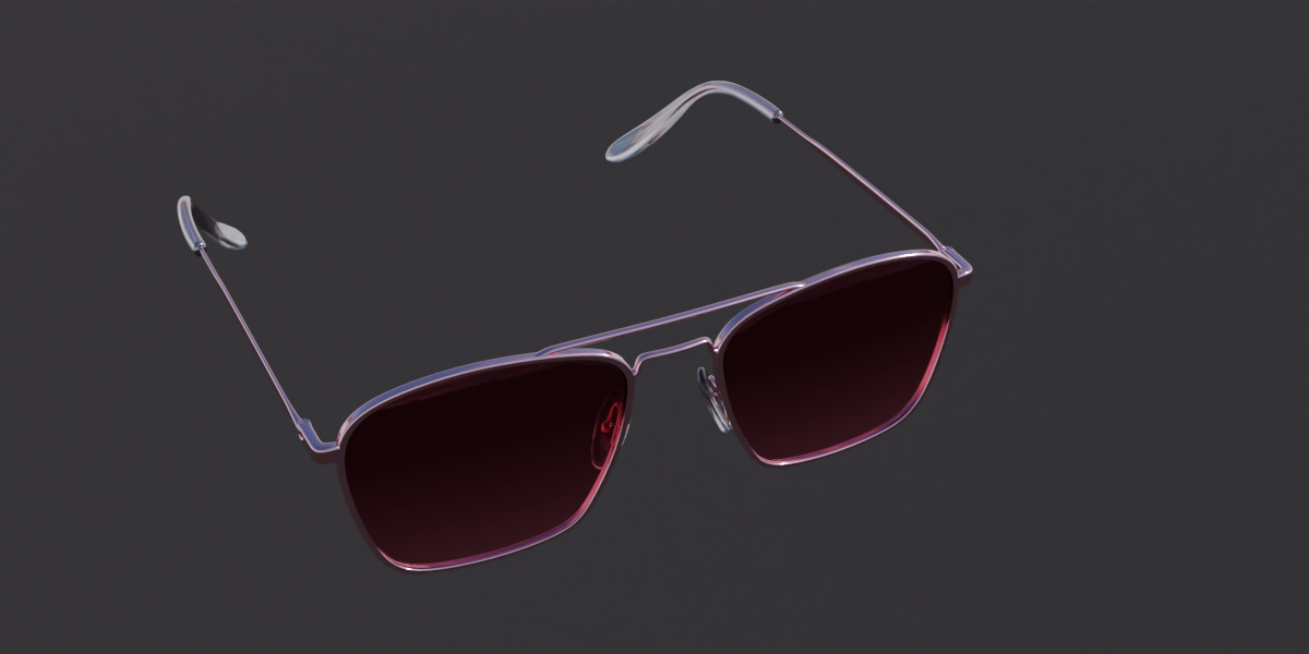 Rectengular pink sunglass 3d model Blender Market