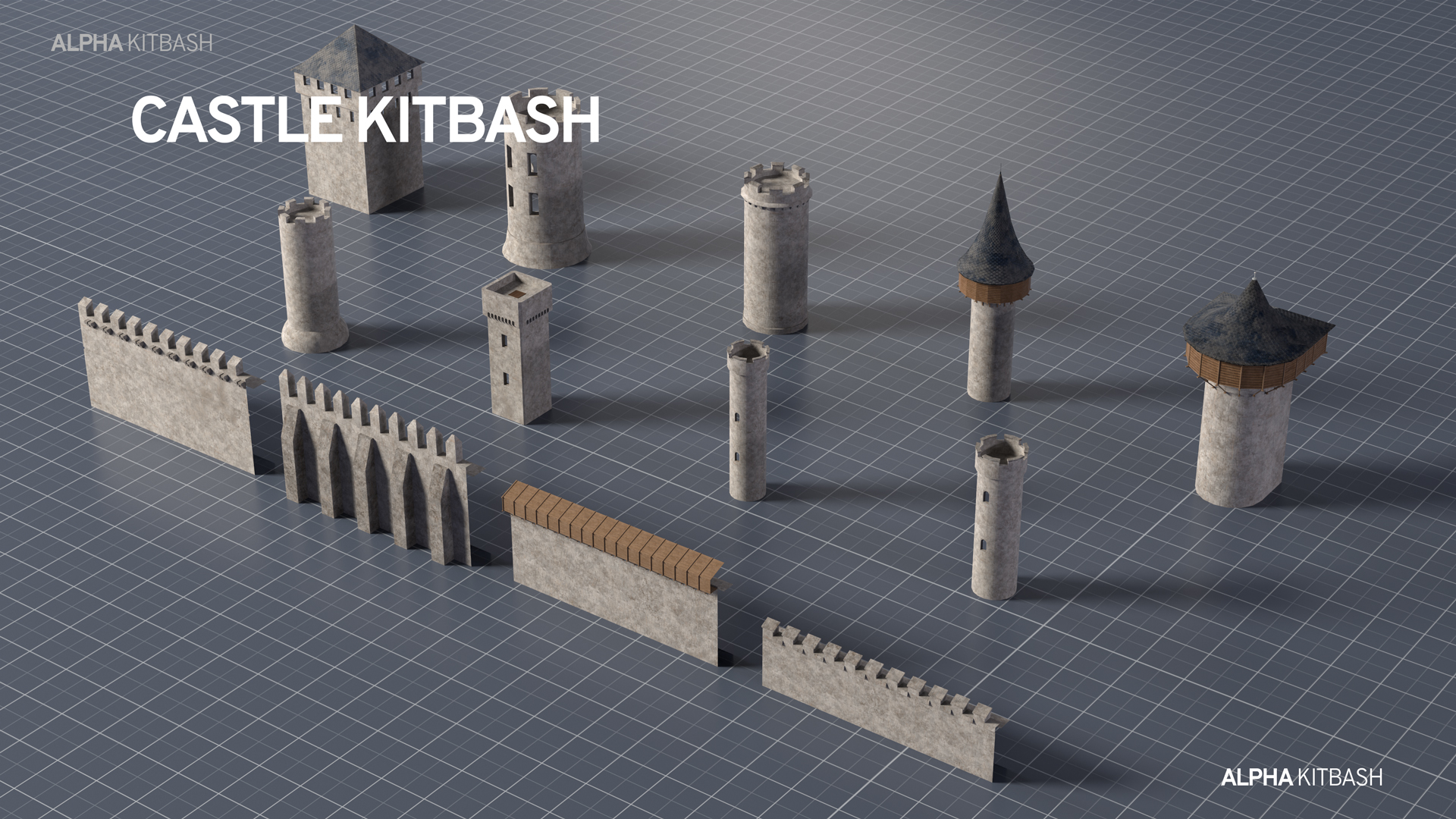 Castle Kitbash - Blender Market