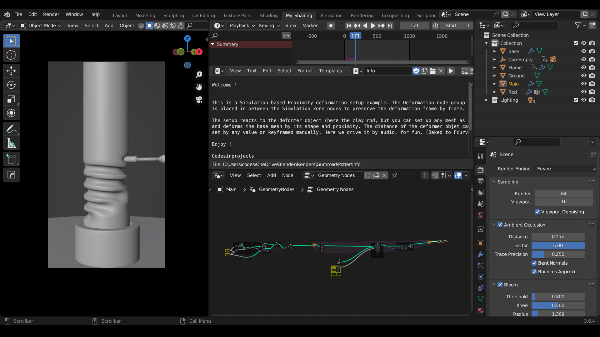 Proximity deformation in Geometry Nodes - Blender Market