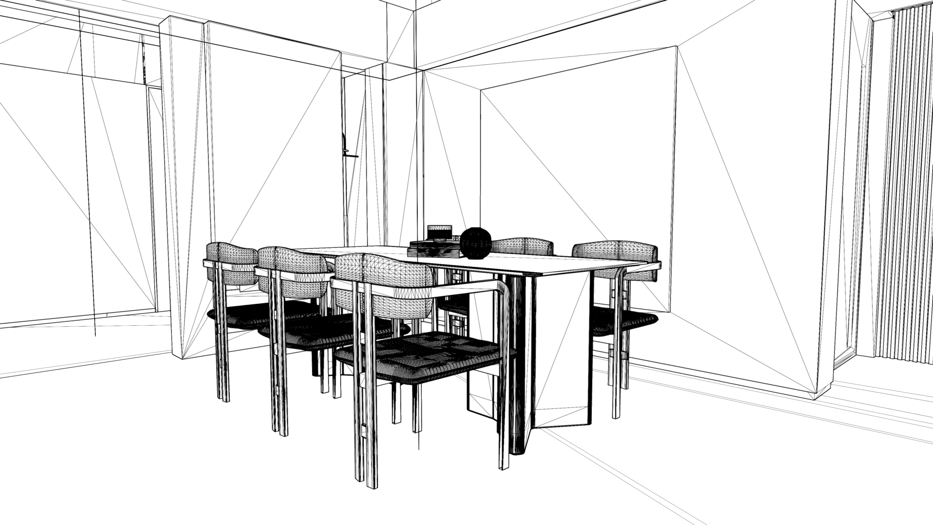 Dining Room Interior Scene Architectural Visualization Blender Market