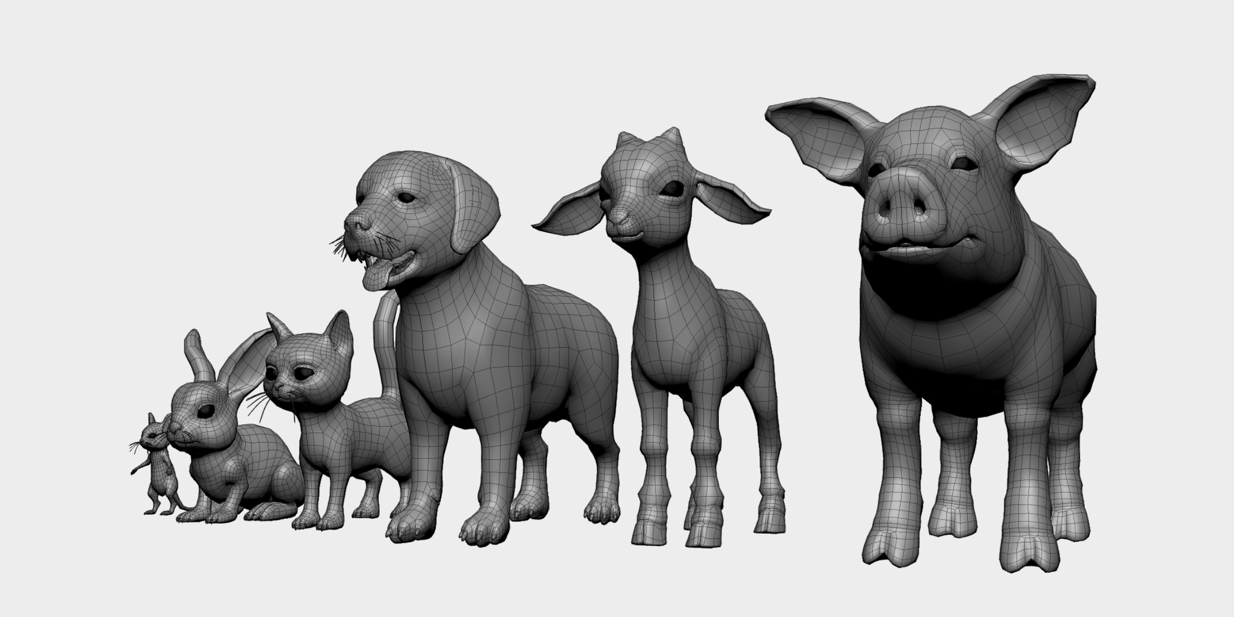 Baby Animal Domestic Topology + Uv Map Blender Market