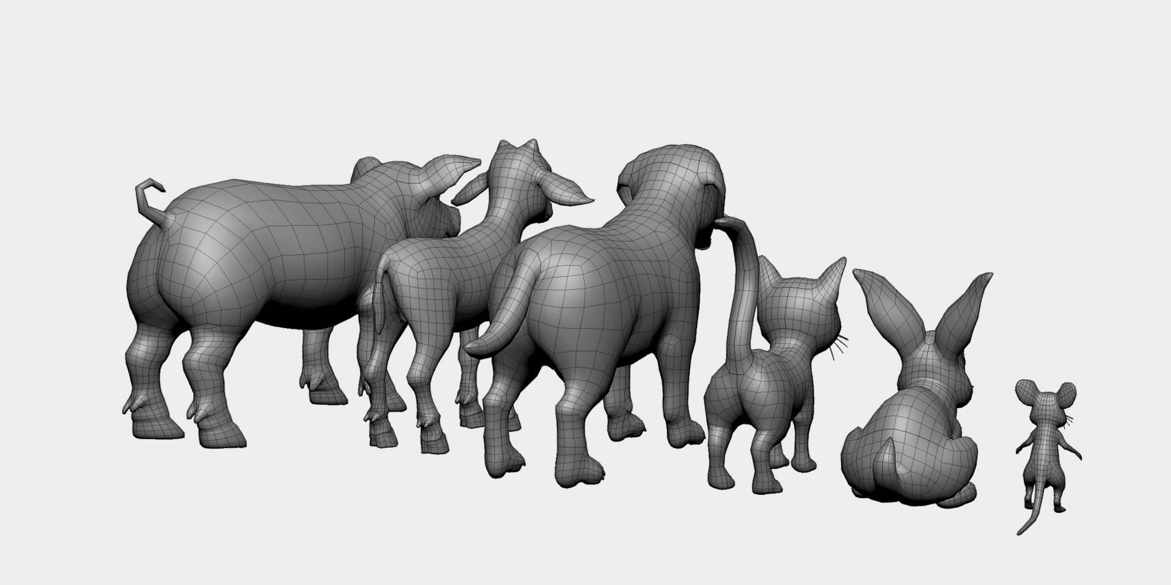 Baby Animal Domestic Topology + Uv Map Blender Market