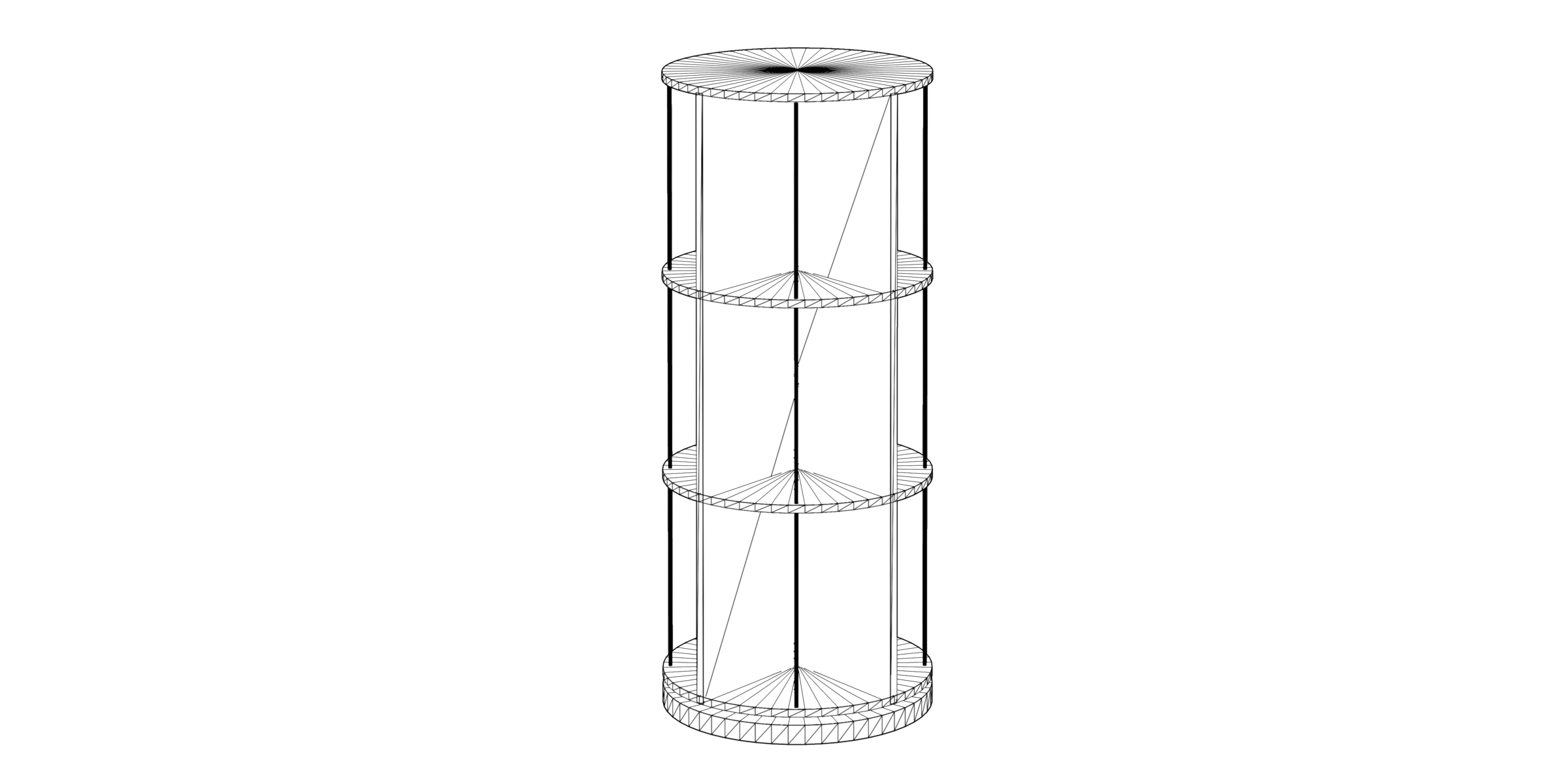 Round Freestanding Shelf Unit 3D Model Blender Market