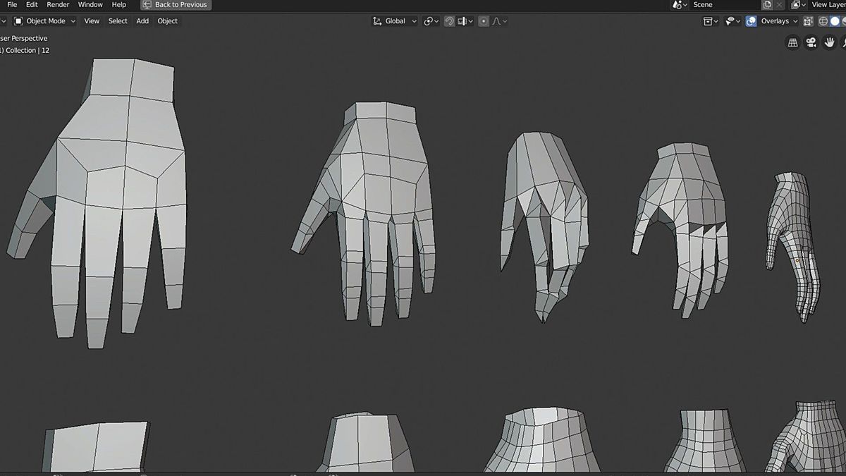 Low poly hands Blender Market