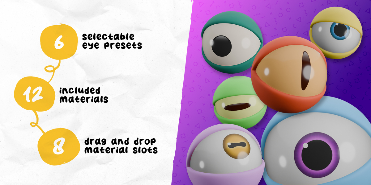 Procedural Cartoon Eyeball for Blender Blender Market