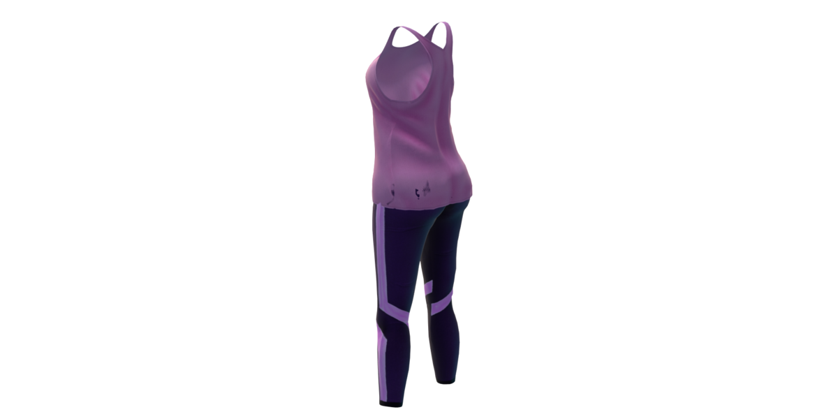 Low Poly Sporty Pink and Purple Athleisure Set 3D Model Blender Market