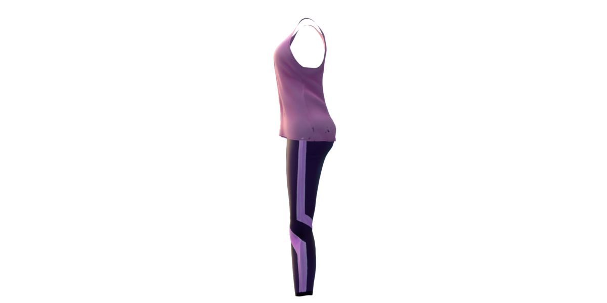 Low Poly Sporty Pink and Purple Athleisure Set 3D Model Blender Market