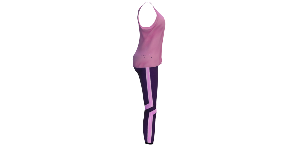 Low Poly Sporty Pink and Purple Athleisure Set 3D Model Blender Market