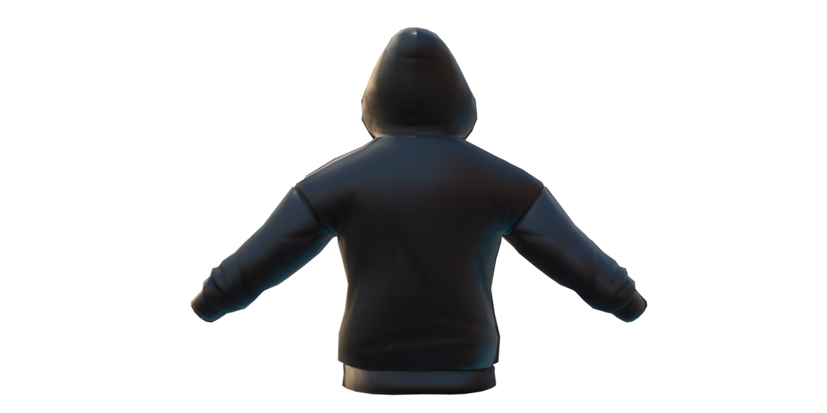 Low Poly Black Hoodie with Purple 3D Model Blender Market