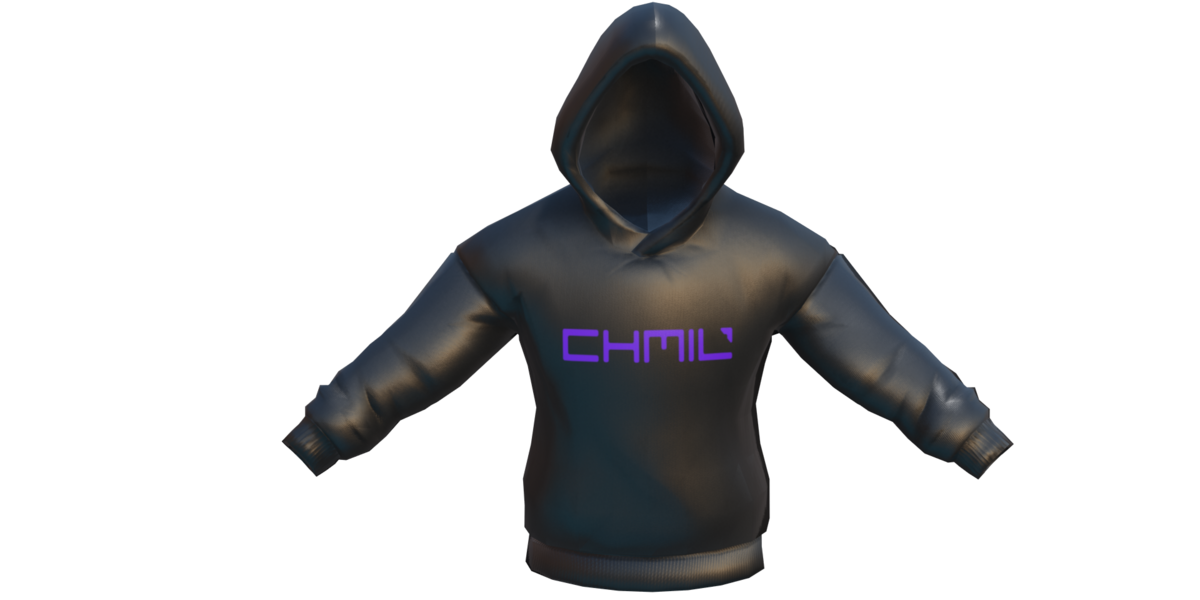 Low Poly Black Hoodie with Purple 3D Model Blender Market