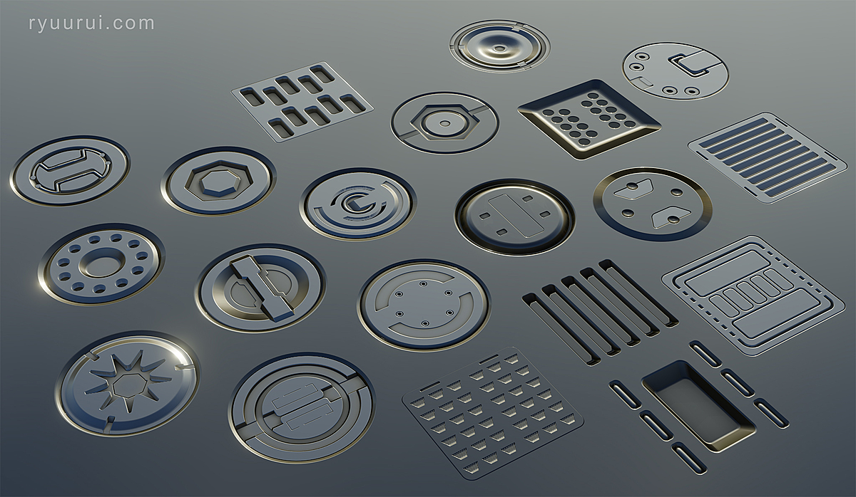 20 scifi decals Decal Machine ready Blender Market