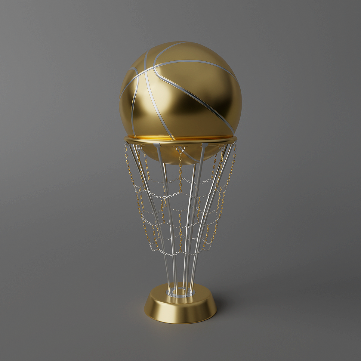 Basketball Trophy Gold Silver 3D model - Blender Market