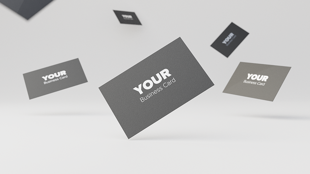 2 Minimal Business Card Mockup (Animated) Blender Market