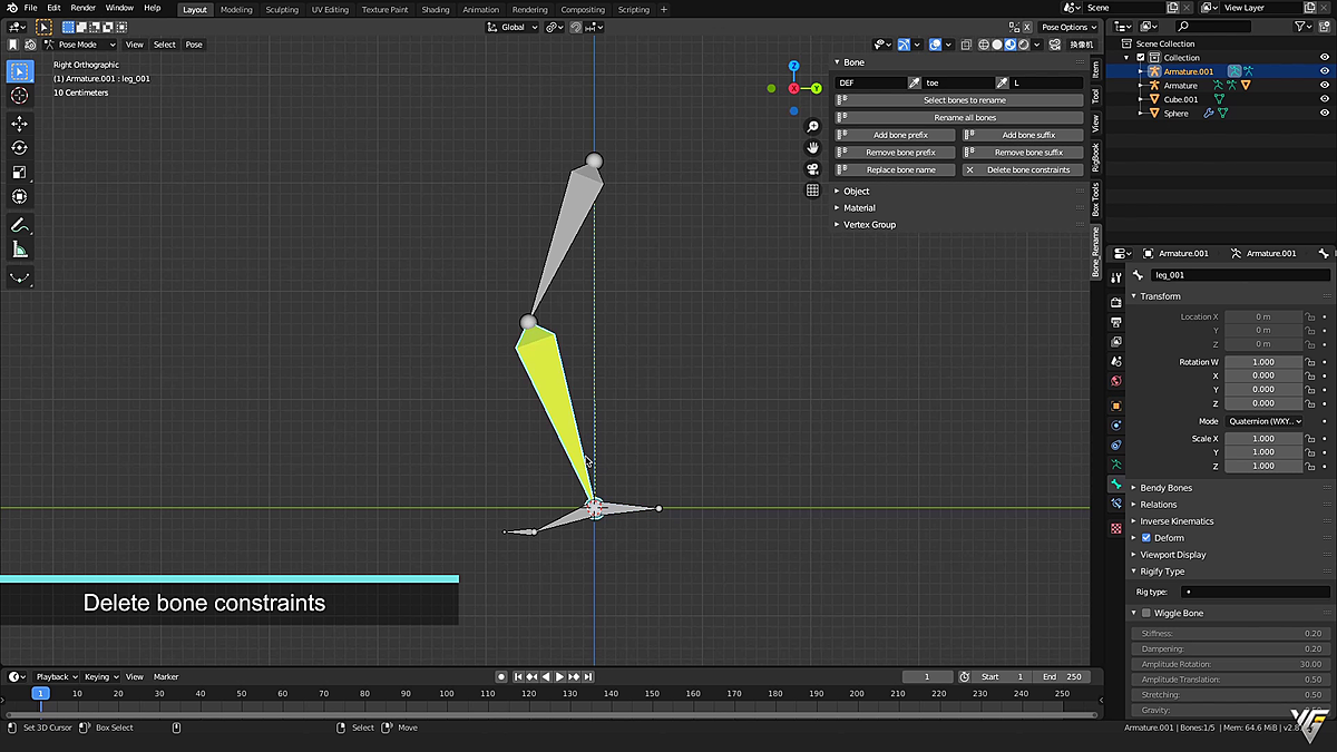 Blender Addon Bone_Rename VFX Grace Blender Market