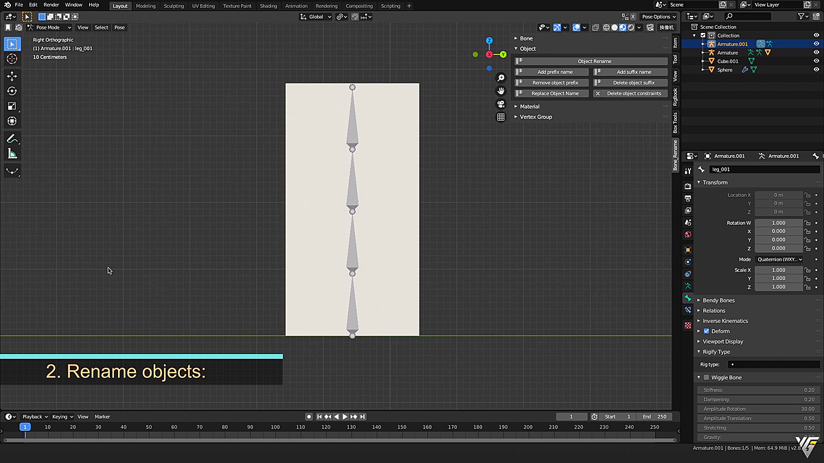 Blender Addon Bone_Rename VFX Grace Blender Market