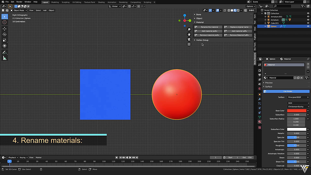Blender Addon Bone_Rename VFX Grace Blender Market