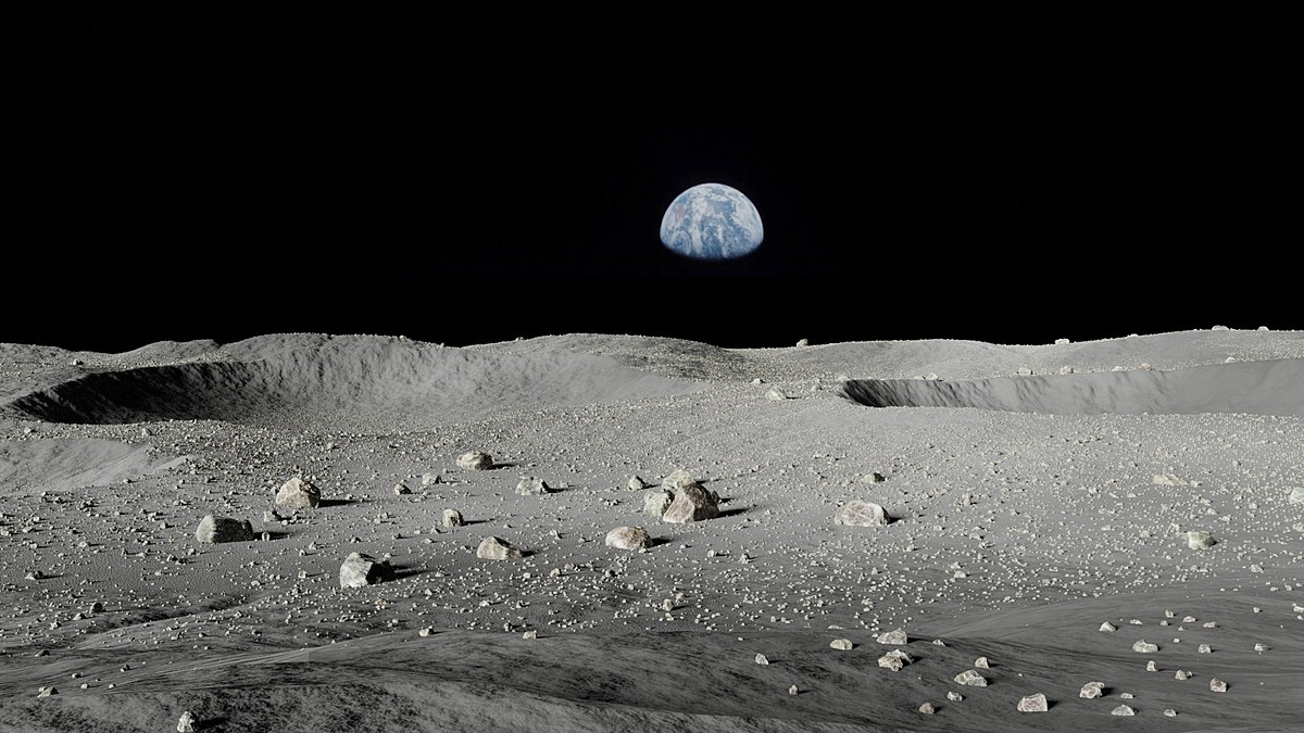 Map004 - Moon - lunar landscape - Blender Market
