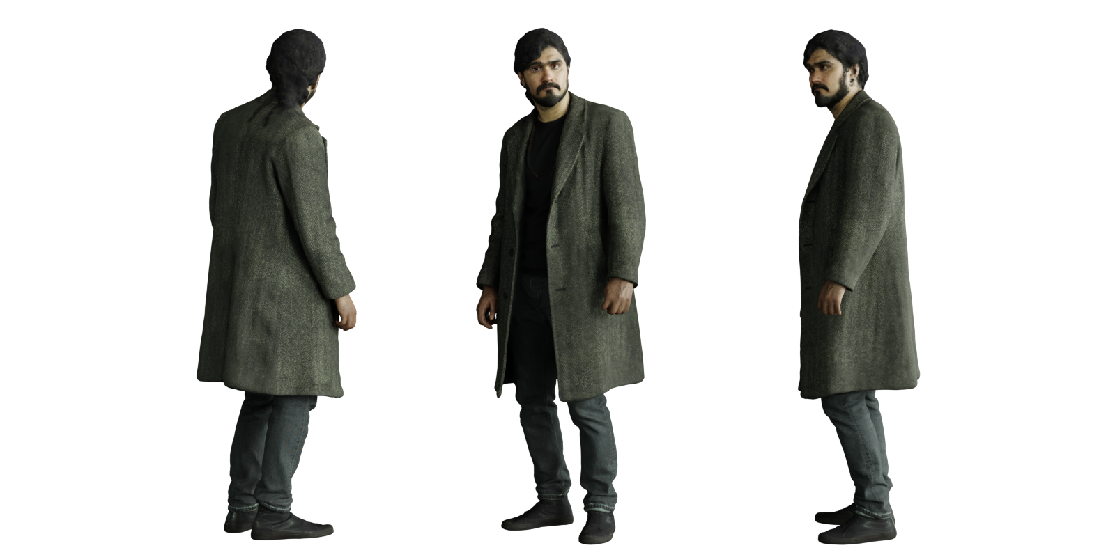 model of Man in long coat 3d Photoscanned Human Person Blender Market