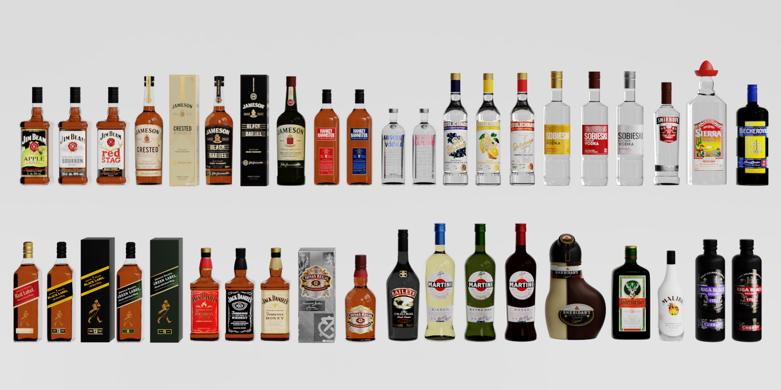 bottles Alcohol Bar set set of 40 alcohol bottles Blender Market