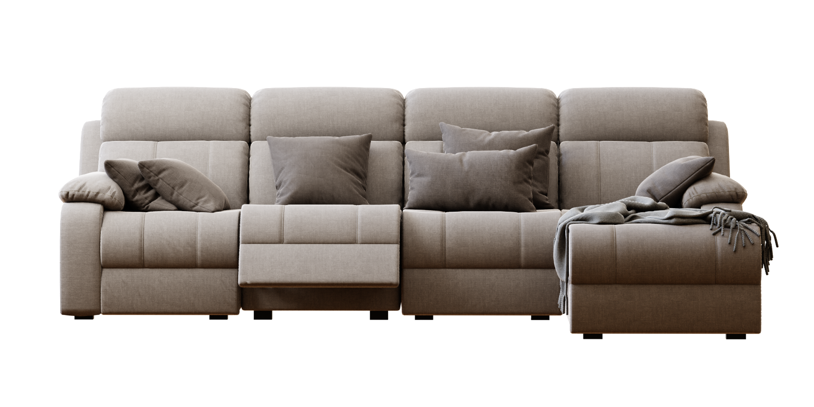 sofa Carmage Sofa 4Seater Modular Sofa with Chaise and Foot lift